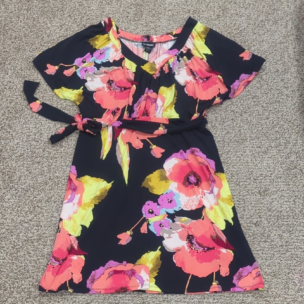 Lane Bryant 14/16 Tropical Cold Shoulder Summertime Stretchy Belted Dress